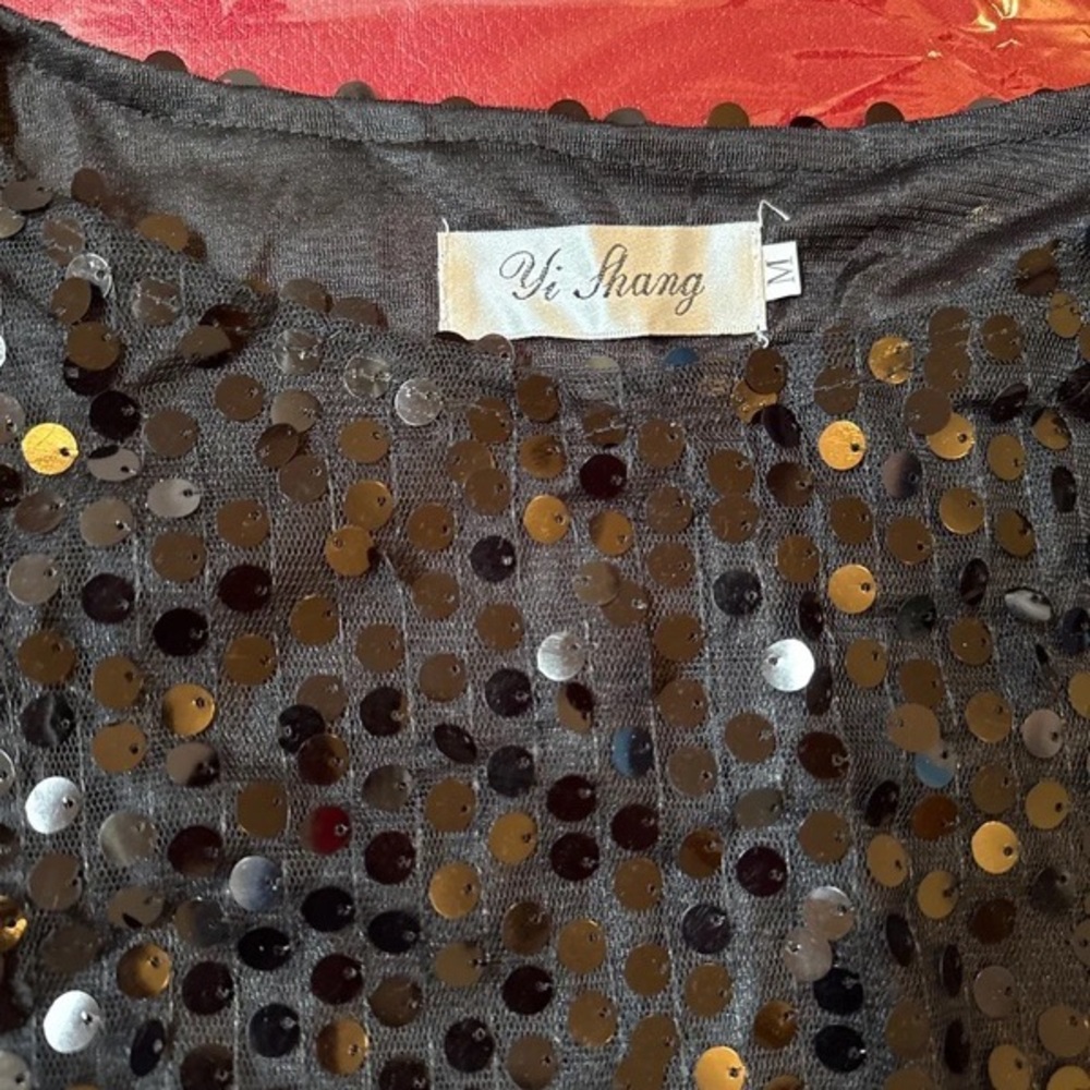 Black Sequin Women’s Top - Picture 2 of 4